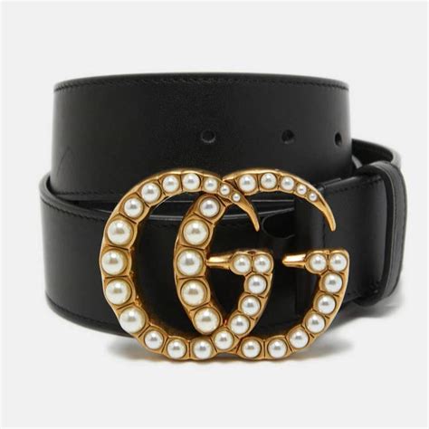 gucci pearl belt 80